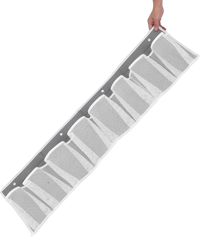 8-compartment Breathable Mesh Shoe Organizer Hanging Bag with Hooks, Non-woven Fabric Bedside Storage Caddy for Rv, Camper, and Home Shoe Hanging Storage