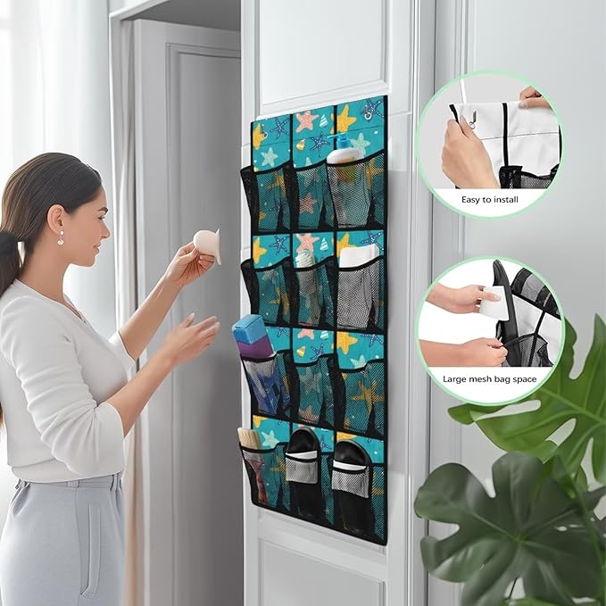 Stars Over the Door Shoe Organizer,Shoe Organizer Door Hanger,Space Saver Shoes Hanger Storage Organizer Bag