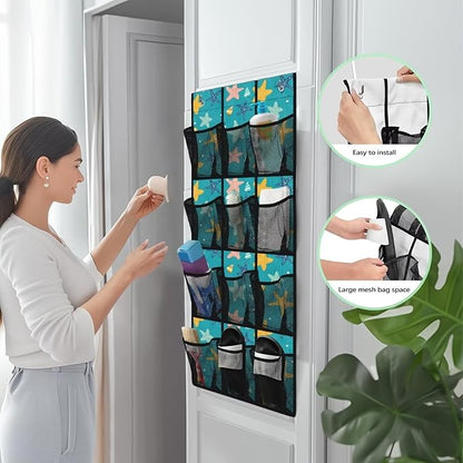 Stars Over the Door Shoe Organizer,Shoe Organizer Door Hanger,Space Saver Shoes Hanger Storage Organizer Bag