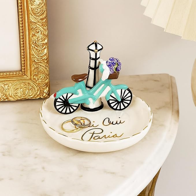 Blue Sky Ceramic Oui Paris Ring Holder, Multicolor (17436)