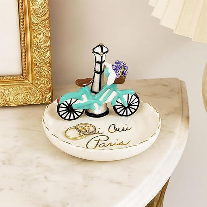 Blue Sky Ceramic Oui Paris Ring Holder, Multicolor (17436)