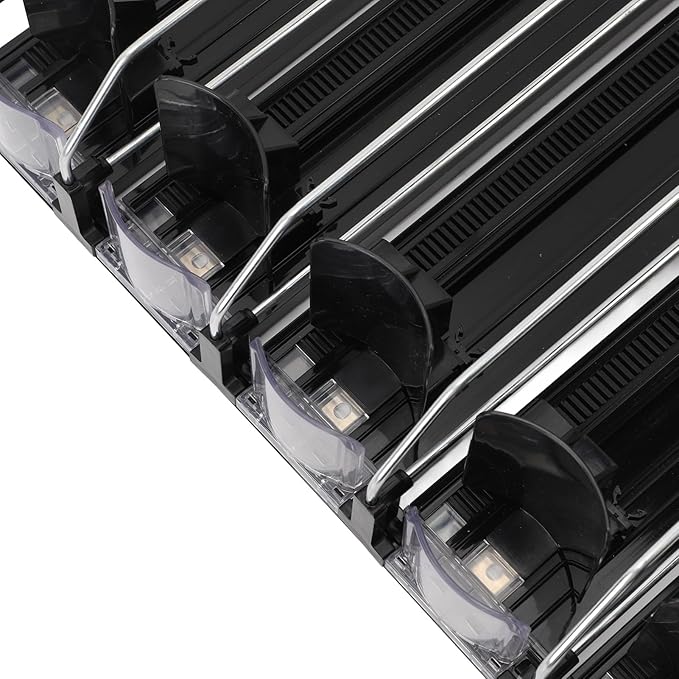 5pcs Drink Organizer for Fridge, Self Pushing Soda Can Dispenser Automatic Drink Dispenser Beer Bottle Beverage Organizer Drink Holder for Refrigerator (Black)