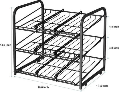 Can Rack Organizer, 3 Tier Stackable Can Storage Dispenser,for Food Storage, Kitchen or Pantry, Storage for 36 Cans, Black