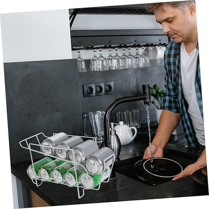 Zerodeko 1pc Iron Beer Storage Rack Portable Soda Can Organizer for Fridge Kitchen Bar Office Holds Cans Sturdy Iron Design for Home Store