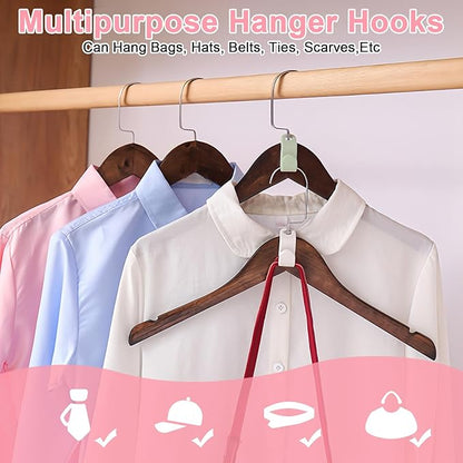 50 PCS Space Saving Hanger - Clothes Hanger Connector Hooks, Stacking Space Saver, Plastic Closet Organizers and Storage Extender for Heavy Duty Hangers Connection (50, Multicolor)