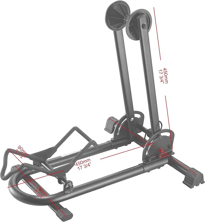 Rad Cycle Bike Floor Stand – Foldable Bicycle Stand with Rubber Feet for Indoor Bike Storage – Touchless Parking for a Mountain, Road, or BMX Bicycle