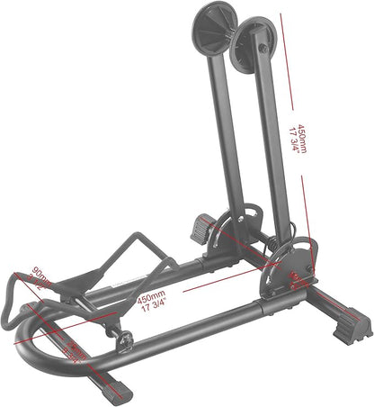Rad Cycle Bike Floor Stand – Foldable Bicycle Stand with Rubber Feet for Indoor Bike Storage – Touchless Parking for a Mountain, Road, or BMX Bicycle