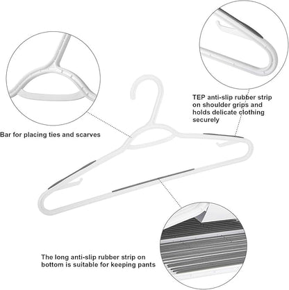 30 Pack Bendable Plastic Hangers Light-Weight Non-Slip Clothes/Suit Hangers(Grey)