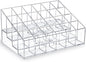 MOSIKER Lipstick Organizer,Small Clear Plastic Compact Lip Gloss Chapstick Perfume Sample Mascara Holder with 24 Slots
