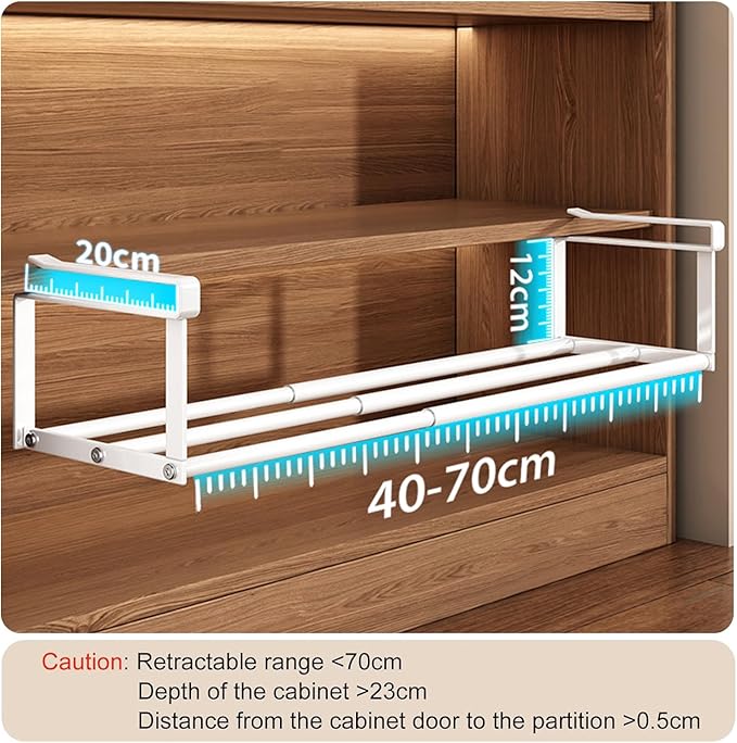 Expandable Shoe Rack & Hanging Shoe Organizer, Adjustable Under Shelf Storage for Closet, 16.5"-31.5" Space Saving Rack for Closet Pantry Laundry Room