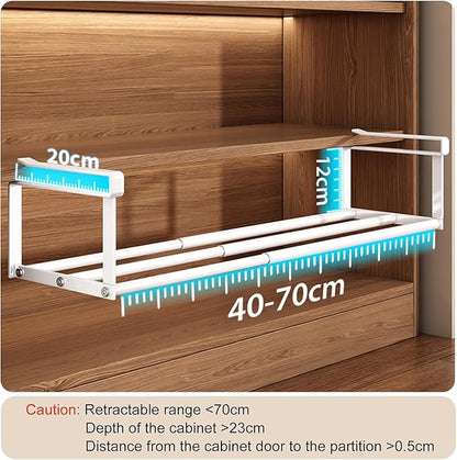 Expandable Shoe Rack & Hanging Shoe Organizer, Adjustable Under Shelf Storage for Closet, 16.5"-31.5" Space Saving Rack for Closet Pantry Laundry Room