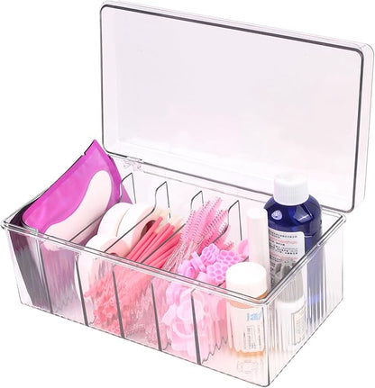Lash Cart Organizer For Lash Techs,Acrylic Lashes Extension Organizers and Storage for Do Your Own Lashes and Brows at Home,Clear Container for False Eyelash Supplies, Separated Lashs Organizers Boxes