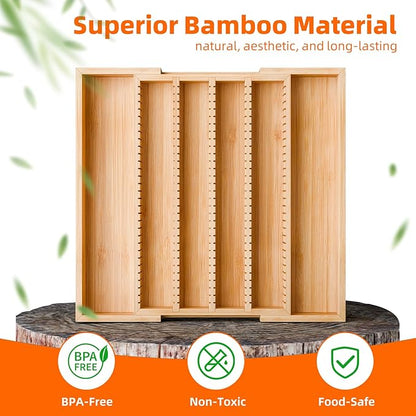Simple Trending Bamboo Coffee Pod Holder Drawer, Expandable K Cup Pod Storage Compatible with Nespresso Vertuo Capsules, K Cup Drawer Organizer for Coffee Station, Home Office, Kitchen, Natural