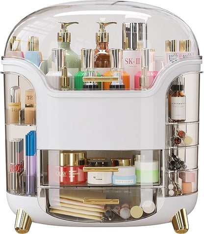 Large Capacity Makeup Organizer Countertop Vanity Organizer for Waterproof and Dustproof Skincare, Multi-Style, Clear
