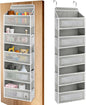 Over The Door Storage Organizer with 5 Extra Large Pockets & Side Mesh Pouches, Hanging Closet Door Organizer for Bedroom, Baby Nursery Storage, Anti-Tilt Design, Fits 1.6" Doors-Gray