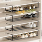 UFORU Expandable Hanging Shoe Rack Organizer for Closet, Adjustable Shoe Rack Under Cabinet Shelf, Versatile Under Shelf Storage for Kitchen, Book, Clothing Storage and Organization(Black,4PCS)