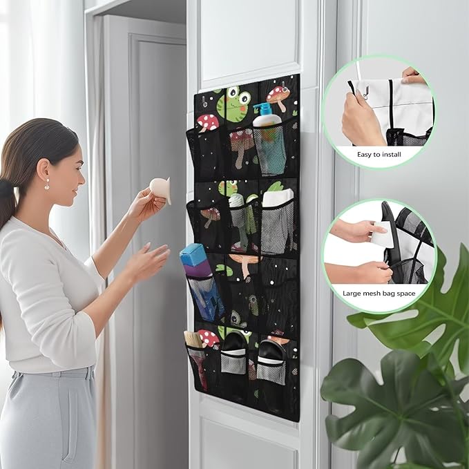 Frog Mushroom Over The Door Shoe Storage,Back of Door Shoe Organizer,Hanging Garage Storage Rack,Hanging Shoe Organizer,Classroom Headphone Storage,Over The Door Shoe Organizer