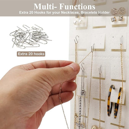 Resovo Extra Large Earring Organizer - Wall Mount Earring Holder for Up to 420 Pairs, Hanging Jewelry Organizer for Women & Girls