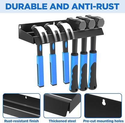 MAQUITA Wall Mount Screwdriver Organizer, Pliers Holder, Hammer Rack, Alloy Steel Hand Tool Storage Organizer for Garage Workshop