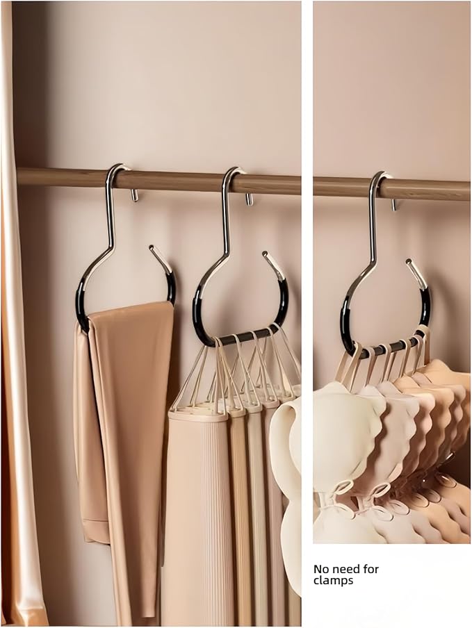 Multi-Functional Space-Saving Hat & Scarf Hanger - Non-Slip PVC Coated Clothes Rack Organizer for Closet, Wall, Balcony - Durable & Versatile Hanger for Hats, Ties, Scarves, Delicate Fabrics (10PCS)