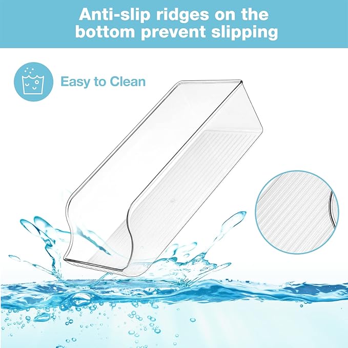 Puricon Drink Organizer for Fridge Pusher Glide Bundle with 2 Pack Standard Can Drink Dispenser Organizer for Refrigerator
