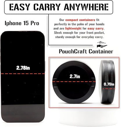 Metal Can | Metal Container for Pouches | Aluminum Used Pouch Storage Tin | Airtight O-Ring Moisture Odor Proof EDC Pocket Tin | Defiance Edition (Black)