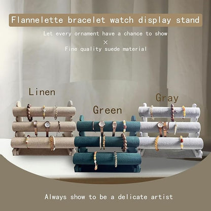Flannelette Bracelet Display Stand,Jewelry Bracelet Necklace Rack Display Holder (linen)
