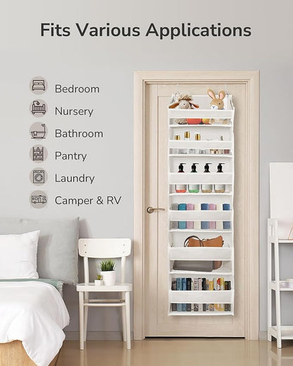ULG 2 Pack Over The Door Organizer with 6 Large Pockets 12 Side Pockets, 50lbs Weight Capacity Door Hanging Organizer for Bedroom, Bathroom, Pantry, Nursery Storage, Beige