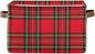Red Green Tartan Plaid Christmas Large Storage Basket Cube Storage Bin Canvas Fabric Organizer Handles Collapsible Decorative for Clothes Bedroom
