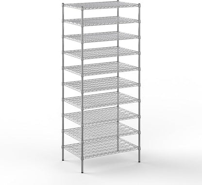 24" Deep x 36" Wide x 86" Height Wire Shelving Kit | 10-Tier | NSF Commercial Storage Rack Unit