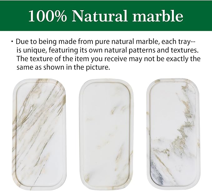 Marmor Marble Perfume Tray Bathroom Tray for Decorative,Candles,Jewelry Stone Vanity Tray,Kitchen Counter Decor and Home Decorative Tray(Calacatta Marble Gold) Jewelry Tray Unique Festival Gifts