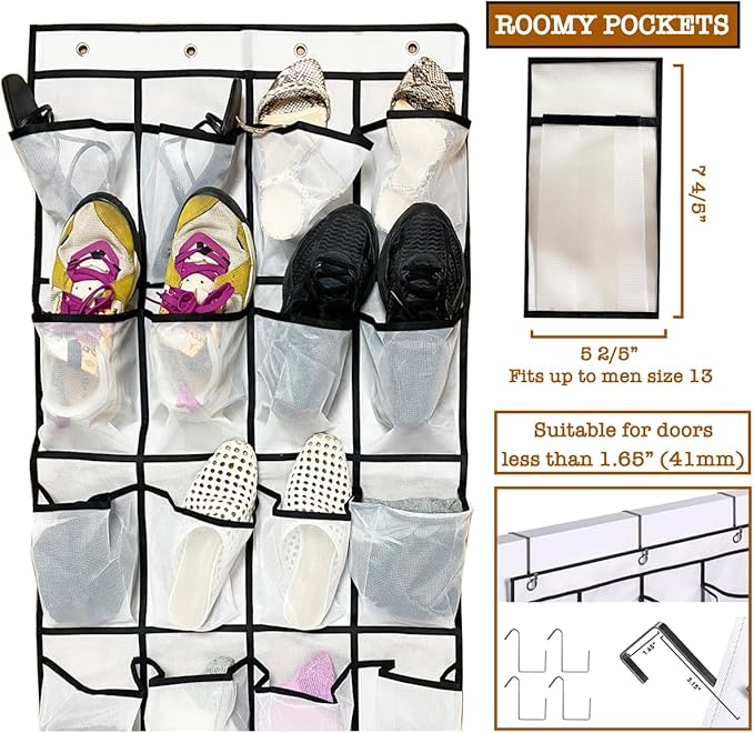 Cruise Essentials Over the Door Shoe Organizer Holder Magnetic Hooks for Cabin,Disney/Royal Caribbean/Carnival/Princess/NCL/Celebrity/MSC/Norwegian Items Must Have,Hanging Decoration Magnet
