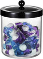 Amolliar 50 Oz Apothecary Jar - Clear Container with Stainless Steel Lid, Plastic Jar for Laundry Room Organization & Pods Storage, Bathroom Vanity Organizer, Kitchen Countertop Cantainer (Black)