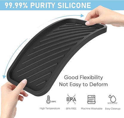 EG-SIPRO Silicone Sponge Holder,Large 10" Kitchen Sink Organizer Tray Kitchen Soap Tray Soap Sponge Holder for Bathroom Counter Sponge Caddy Dish Soap for Scrubber,Soap Dispenser,Scouring Pad