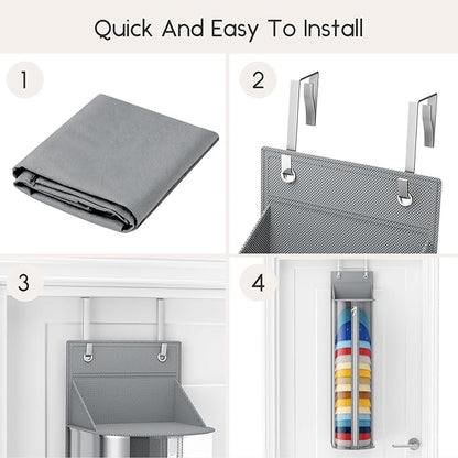 Homsorout Hat Rack for Door and Closet – Large Capacity Hanging Hat Rack Organizer Holds 30-35 Caps, Over the Door Hat Storage Organizer for Bedroom, Entrance or Dorm, 2 Pack, Grey