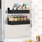 Mystozer Magnetic Spice Rack for Refrigerator, Kitchen Organizer and Storage Shelf, Black (2 Pack)…