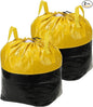 uxcell 2Pcs Extra Large Moving Bags, 20 x 18 x 25" Heavy Duty Woven Clothes Storage Totes Waterproof Packing Bags with Elastic Band and Handle for Home Camping Packing Quilts, Yellow