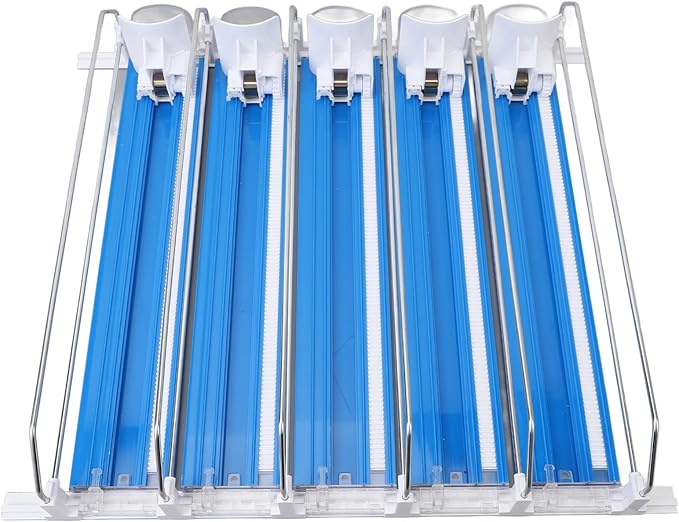 5pcs Soda Can Organizer for Fridge, Automatic Can Holder Dispenser, ABS Fridge Can Holder, Self Pushing Drink Organizer, Beverage Containers for Refrigerator Kitchen(Blue)