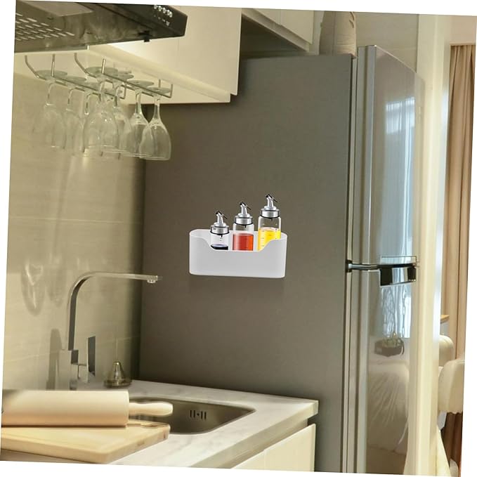 2pcs Adhesive Wall Mounted Cabinet Door Organizer Sturdy Storage Box for Kitchen and Bathroom Versatile Makeup and Sundries Holder No Drilling Required