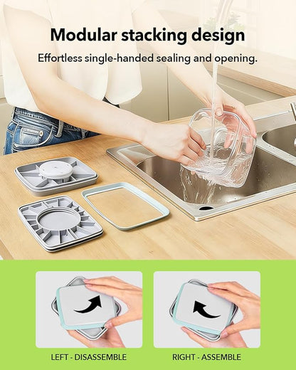 Airtight Food Storage Container with One-Touch Lid, 12-Piece Set (1.3, 2.1, 2.9, 3.6 QT* 3) Stackable Durable BPA-Free for Baking Supplies, Pasta & Systematic Bulk Organization