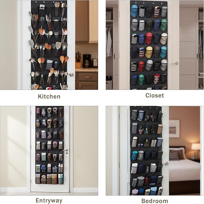 2 PCS 35 Pocket Over the Door Shoe Organizer, Large Capacity Closet Storage for Men and Women, Reusable Breathable Large Mesh Bag Hanging Shoe Rack Organizer for Entryway Closet Bedroom