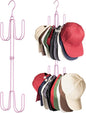 NANATI Hat Hangers for Closet, Stainless Steel Hat Organizer, Hat Racks for Baseball Caps, Cap Organizer for Baseball Caps, 1 Pack, Pink