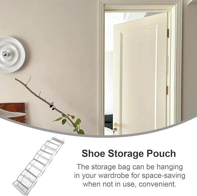 COHEALI Door Hanging Organizer Bag with Hooks Multi-pocket Wall-mounted Storage for Shoes Cosmetics Clothes and Essentials Space-saving Over Door Organizer for Home and Closet