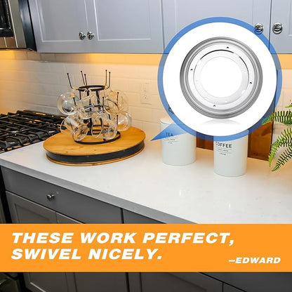 Mumufy 6 Pcs 8 Inches Lazy Susan Hardware, Heavy Duty Lazy Susan Base Turntable 700 lb Load Capacity 360 Degree Rotating Swivel Base Plate for Serving Tray Corner Shelves Kitchen Cabinet