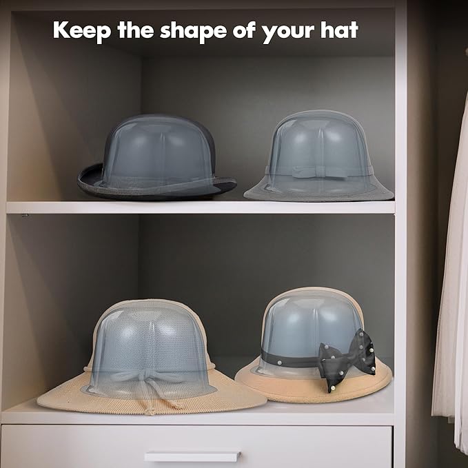 12 PCS Hat Holder Display Organizer Racks Stands Table Top Storage Hanger for Cowboy Fedora Closet Trucks Brim Bill Shaper (Clear)