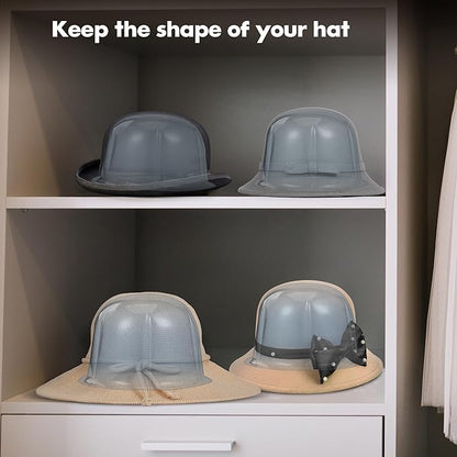 12 PCS Hat Holder Display Organizer Racks Stands Table Top Storage Hanger for Cowboy Fedora Closet Trucks Brim Bill Shaper (Clear)