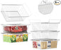 Freezer Organizer Bins ，Enhanced Leak-Proof Bottom，6 Pack Stackable Deep Freezer Organizer Bins for 5 Cu.FT Small Chest Freezer，organization and storage，pantry organizers（for 5 Cu.Ft