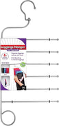 Jokari 6 in 1 Non Slip Space Saving Hanger for Leggings, Pants, Scarves and More. Maximize Storage and Hang Six Pairs of Slacks, Jeans, and Workout or Yoga Pants of Any Material Without Slipping Off.