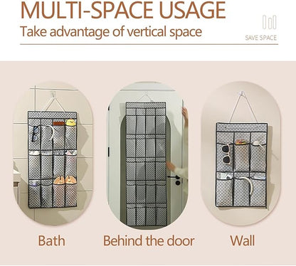 Over The Door Organizer, Hanging Shoe Organizer, Shoe Rack For Closet Hanging, Behind The Door Shoe Organizer, Mesh Large Pockets Shoe Rack Organizer, Hanging Storage Bag (B)