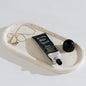 Jewelry Tray Bathtub, Resin Stone Look Decorative Perfume Tray, Bathroom Marble Vanity Organizer Plate Holder for Ring Soap Towel Small Things on Kitchen Sink Countertop (Off White, Large)